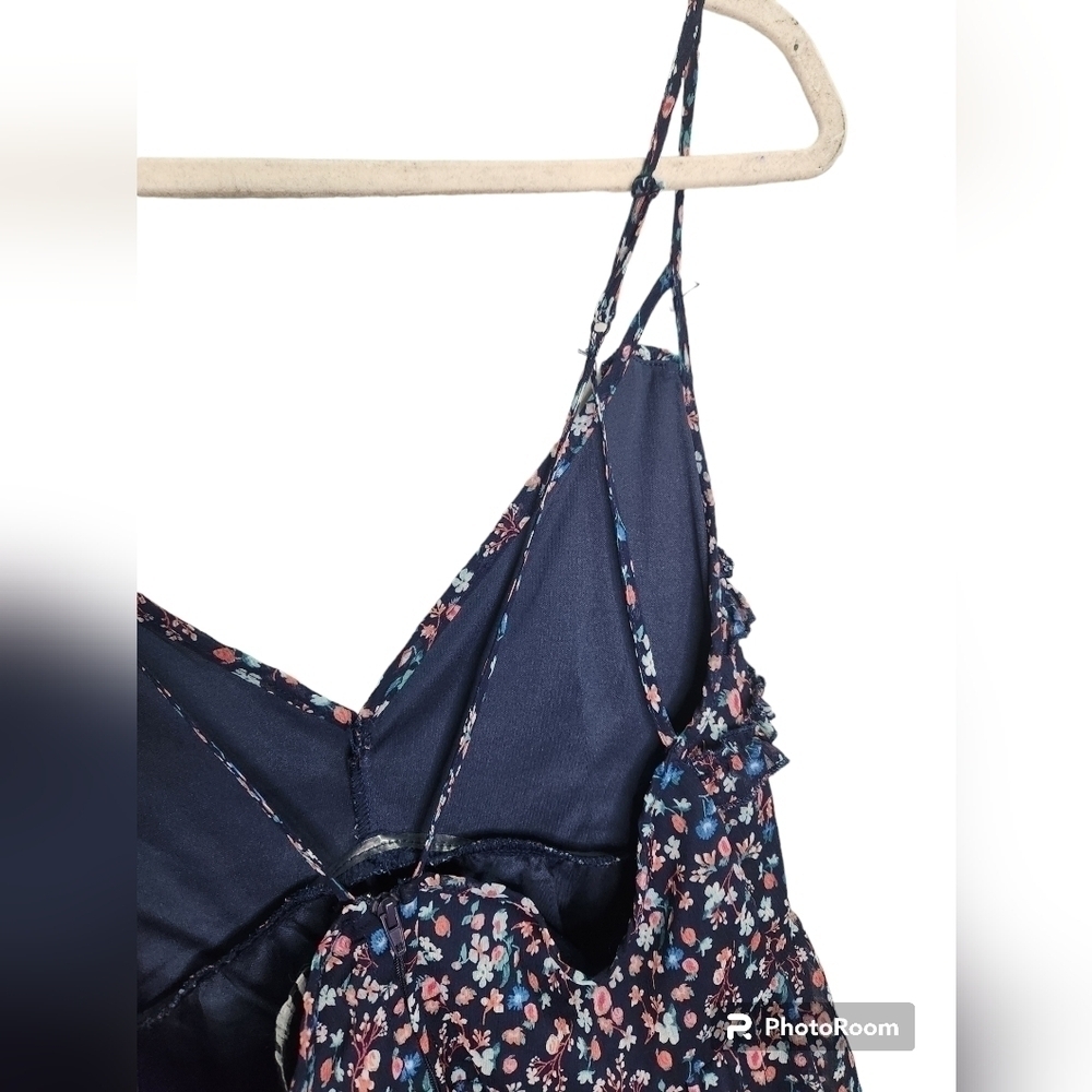 Trixxi Ditsy Double Strap Floral Mini Dress with Ruffle M - Picture 7 of 9